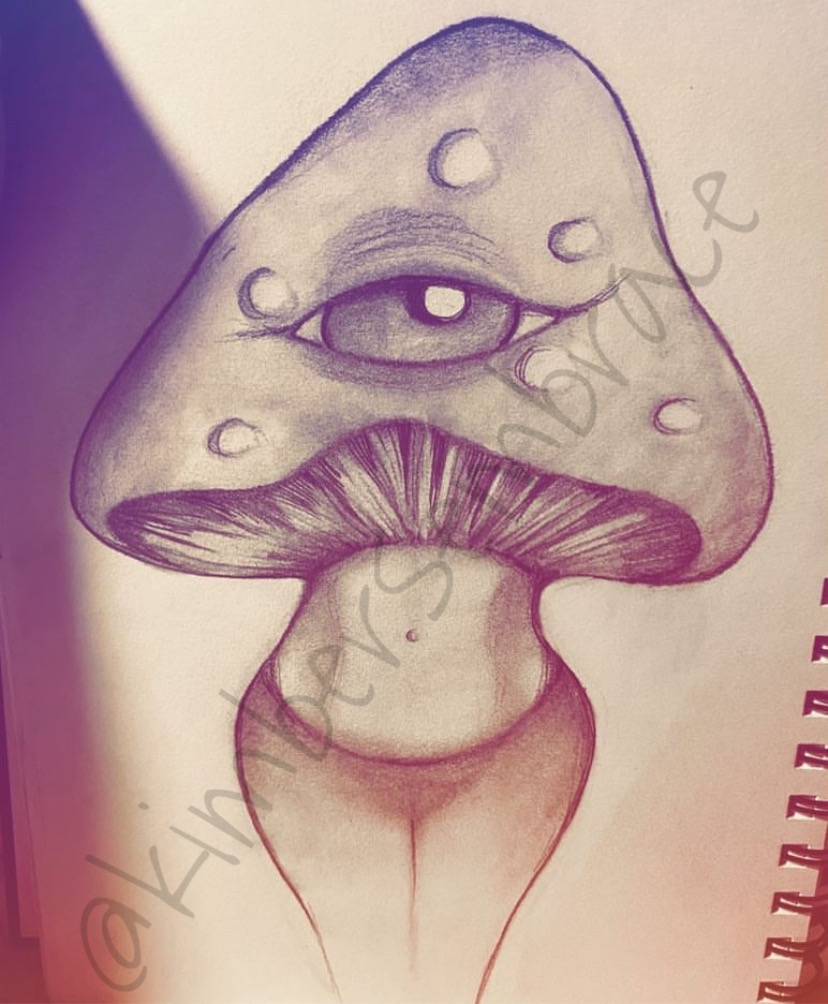 fat bottom shroom mushroom art eye third-eye