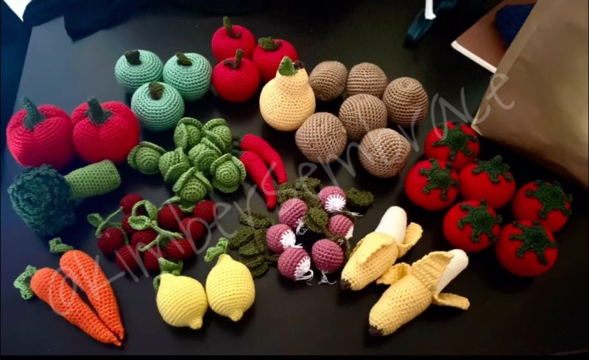 crochet fruit children